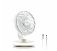 InnovaGoods Ventilatore da Scrivania Ricaricabile con LED FanLed Ø6,6'' 4000 mAh