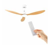 Ventilatore da Soffitto con Luce LED e 3 Pale ABS Wuled InnovaGoods Legno 36 W 52" Ø132 cm