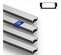 INNOVATE Profilo alluminio per strisce LED I MINI 12 [2000mm x 17mm x 7mm] LED striscia Canalina alluminio Illuminazione per interni Cucina Camera da letto (Nero - traslucido, Set 4)