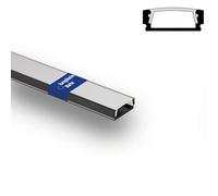 INNOVATE Profilo alluminio per strisce LED I MINI 12 [2000mm x 17mm x 7mm] LED striscia Canalina alluminio Illuminazione per interni Cucina Camera da letto (Nero - traslucido, 1)