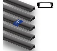 INNOVATE Profilo alluminio per strisce LED I MINI 12 [2000mm x 17mm x 7mm] LED striscia Canalina alluminio Illuminazione per interni Cucina Camera da letto (Nero - Nero, Set 5)