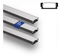 INNOVATE Profilo alluminio per strisce LED I MINI 12 [2000mm x 17mm x 7mm] LED striscia Canalina alluminio Illuminazione per interni Cucina Camera da letto (Nero - traslucido, Set 3)