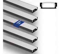 INNOVATE Profilo alluminio per strisce LED I MINI 12 [2000mm x 17mm x 7mm] LED striscia Canalina alluminio Illuminazione per interni Cucina Camera da letto (Nero - traslucido, Set 5)