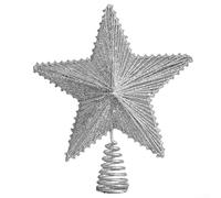 Innovativa decorazione natalizia in metallo, perfettamente dimensionata per sedersi con grazia sulla cima del tuo albero (cotone 30argento)