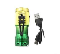 Innovativa torcia portatile a tre occhi con funzione di ricarica USB; progettata per soddisfare le esigenze dei viaggiatori e degli appassionati di attività all'aperto (elettrolitica verde)