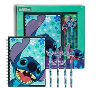 Innovative Designs Disney Lilo e Stitch - Set di diario con penne per bambini e ragazze, 80 pagine a righe, quaderno a spirale con 4 penne gel colorate
