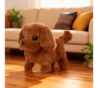 Innovativo Cane Robot - Cucciolo Robotico Realistico che Corre, Abbaia e Scodinzola come un Vero Cucciolo - Giocattolo Intelligente per Bambini (Caffè)