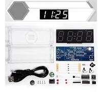 Innovativo kit orologio digitale fai da te progettato per insegnare i principi di base del circuito divertendosi ad assemblarlo da solo (bianco)