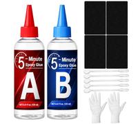 INNOVAYOU 5 Minuti Colla Epossidica Bicomponente 250ml, Trasparente ad Alta Intensità Resistente e Durevole, Per la Riparazione di Piastrelle, Metallo, Ceramica, Plastica, Legno