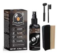 INNOVAYOU Kit di pulizia per dischi in vinile, kit di pulizia per dischi in vinile, accessori per giradischi, include spazzola per dischi in morbido velluto, soluzione per la pulizia, pennello per