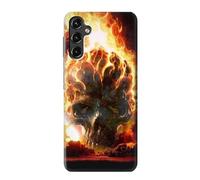 Innovedesire Cover per Samsung Galaxy A14 5G con teschio di fuoco dell'inferno