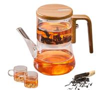Innovessa Tea Pot, Glass Magnetic Teapot, Press Control Magical Teapot Glass, Magnetic Glass Teapot with Strainer, Tea Water Separation Teapot (Tea Pot+Cup*2)