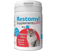 RESTOMYL SUPPLEMENTO GATTO (40 gr) - Prodotto alimentare per la salute del cavo orale e controllo della placca del gatto