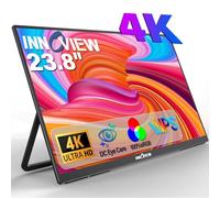 Innoview Monitor portatile grande da 23,8 pollici 4K, UHD (3840 x 2160) 100%sRGB IPS, USB-C, HDMI, secondo monitor con supporto regolabile a 180° per laptop, desktop, MacBook, telefoni, tablet, PS5/4