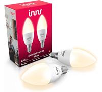 innr Lampadina Smart Candela E14, per Hue* e hub Zigbee, Confezione da 2 | LED, Luce Bianca Calda, 2700K, 470 lumen, Dimmerabili