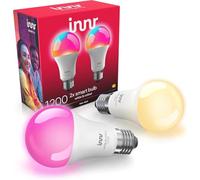 innr Lampadina Smart E27, per Hue* e hub Zigbee, Confezione da 2 | LED RGB, Bianco e Colori, 16 Milioni di Colori, 50% di Luce in Più, 1210 lumen, Dimmerabili