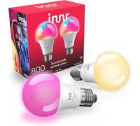 innr Lampadina Smart E27, per Hue* e hub Zigbee, Confezione da 2 | LED RGB, Bianco e Colori, 16 Milioni di Colori, 880 lumen, Dimmerabili