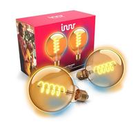innr Lampadina Smart E27 Zigbee, Funziona con Hue* e Alexa (Bridge Richiesto), Filament Globe, LED Luce Bianca Calda e Fredda, Dimmerabile, 640 lumen - 2 pezzi