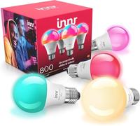 innr Lampadina Smart E27, Zigbee, Funziona con Hue* e Alexa (Necessita di Bridge), Lampadine LED Luce Bianca e Colorata, Lampada RGB, Dimmerabile, 880 lumen - 4 pezzi
