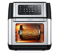 Innsky Friggitrice ad Aria 10 Litri, 10 in 1 Forno ad Aria Calda con LED Touch Screen, Friggitrice Senza Olio da 1500W, Friggere, Griglia, Forno, Arrostir, 6 Accessori e Ricettario - Acciaio Inox