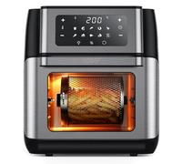 Innsky Friggitrice ad Aria 10L con Forno, Air Fryer XXL con LED Touch, 10 Funzioni (Griglia, Disidratatore, Pizza), 80-200°C, Cucina Senza Olio, 1500W, 6 Accessori e Ricettario