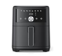 Innsky Friggitrice ad Aria Calda 6 Litri, Air Fryer con LED Touch Screen, Friggitrice Senza Olio Design Compatto, Fino A Sei Persone, 1500W, 8 Programmi, Basso Rumore, Ricette Italiane, Color Nero