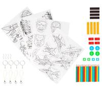 INNSPIRO 44 accessori e 4 fogli A4 'Kit di plastica magica a tema 4 in 1 pre disegni'. Aerei, Treni e altro ancora. Artigianato bambino
