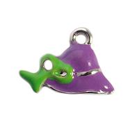 INNSPIRO Ciondolo metallico NICE CHARMS pamela verde e lilla 17x20mm. 25u., 18x23mm., Metallo, Nessuna pietra preziosa