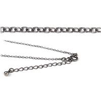 INNSPIRO Collana in metallo argento anticato con chiusura a molla circolare 43 cm. più 5 cm. Estensione, 43cm., Vetro, Nessuna pietra preziosa