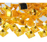 INNSPIRO Gemelli decorativi acrilici quadrati giallo 16 x 16 mm. 500 u. Ca.