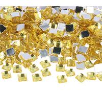 INNSPIRO Gemelli decorativi acrilici quadrati giallo 8 x 8 mm. 2000 u.Ca.