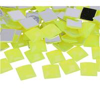INNSPIRO Gemelli decorativi acrilici quadrati giallo fluo 16 x 16 mm. 500 u.Ca.