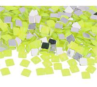 INNSPIRO Gemelli decorativi acrilici quadrati giallo fluo 8 x 8 mm. 2000 u.Ca.