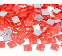 INNSPIRO Gemelli decorativi acrilici quadrati rosa fluo 12 x 12 mm. 500 u.Ca.