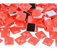 INNSPIRO Gemelli decorativi acrilici quadrati rosa fluo 16 x 16 mm. 500 u.Ca.