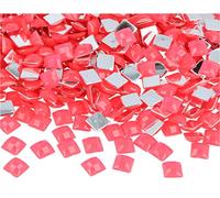 INNSPIRO Gemelli decorativi acrilici quadrati rosa fluo 8 x 8 mm. 2000 u.Ca.