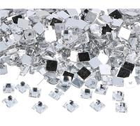INNSPIRO Gemelli decorativi acrilici quadrati trasparenti 8 x 8 mm. 2000 u.Ca.
