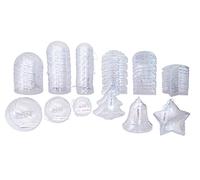 INNSPIRO Maxi Pack Forme Natale in plastica Trasparente per Appendere 2 Parti diam. Vario 46u, Assortito, 0