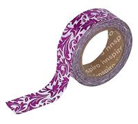 INNSPIRO Nastro da masking tape Washi foil arabeschi rosa 15 mm x 10 m. Serie metallo