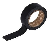 INNSPIRO Nastro da masking tape Washi nero 15 mm x 10 m. Serie liscia di base