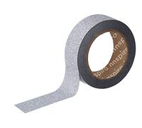 INNSPIRO Nastro masking tape glitter argentato, 15 mmx6,5, serie Glitter, argento