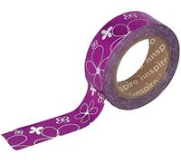 INNSPIRO Nastro masking tape Washi foil fiori rosa 15 mm x 10 m. Serie metallo