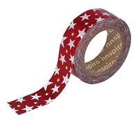 INNSPIRO Nastro masking tape Washi foil stelle rosso 15 mm x 10 m. Serie metallo