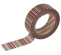 INNSPIRO Nastro masking tape Washi righe colori 15 mm x 10 m. Serie floreale