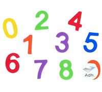 INNSPIRO Numeri 0-9 in gomma EVA adesiva 22 mm. 120u., ideale per artigianato con bambini, decorazioni e attività creative