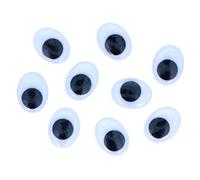 INNSPIRO Occhi mobili neri autoadesivi ovali 10 x 13 mm. 70u., ideale per artigianato con bambini, decorazioni e attività creative