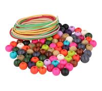 INNSPIRO Perline di legno palla colori assortiti 10 mm. e 5 m.filato cotone 500u. ca.