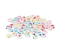 INNSPIRO Perline di plastica rotonde lettere bianche colori assortiti 7 mm. 1200u. Barca