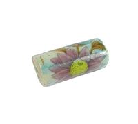 INNSPIRO Perline in ceramica cilindro decorato blu con fiore rosa diam. 12x25mm. 50u..