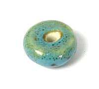 INNSPIRO Perline in ceramica disco blu 11x5mm. 100u.